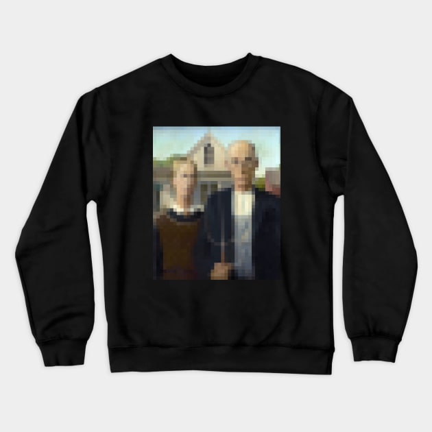 American Gothic - Pixel Art Crewneck Sweatshirt by shamila